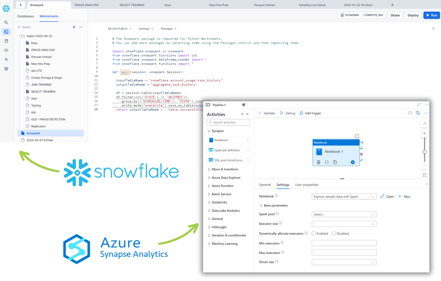 Azure Synapse vs Snowflake: Snowpark and Synapse Notebook